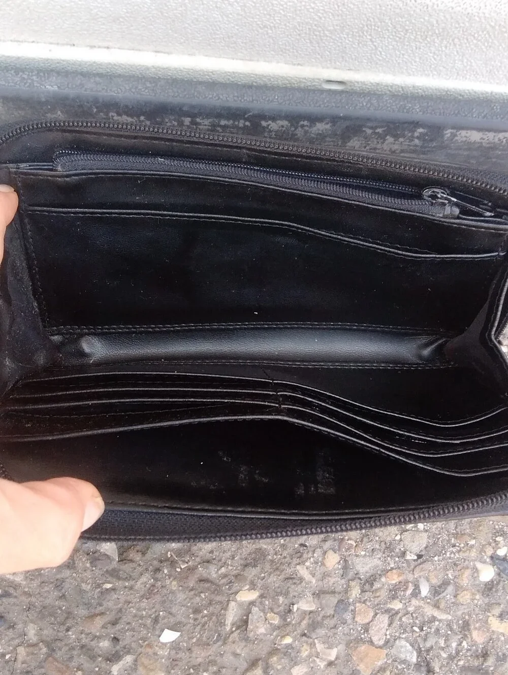GUESS Black Pebbled Zip-Around Wallet